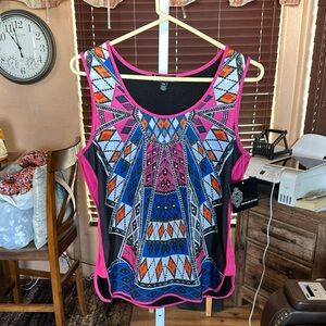 Signature Studio Colorful Geometric Women's Top